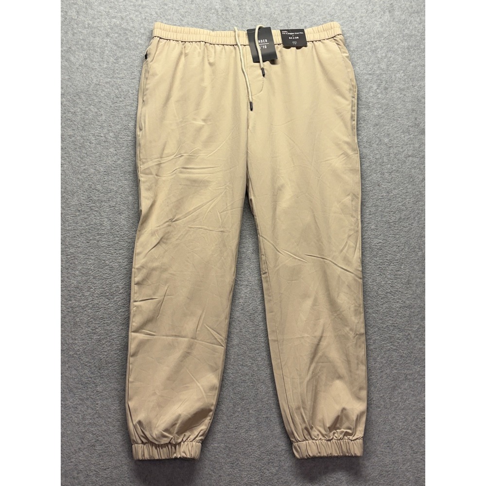Under 5'10 U-510 Jon Jogger Men 34x26 Khaki Tan Athletic Pants NWT
